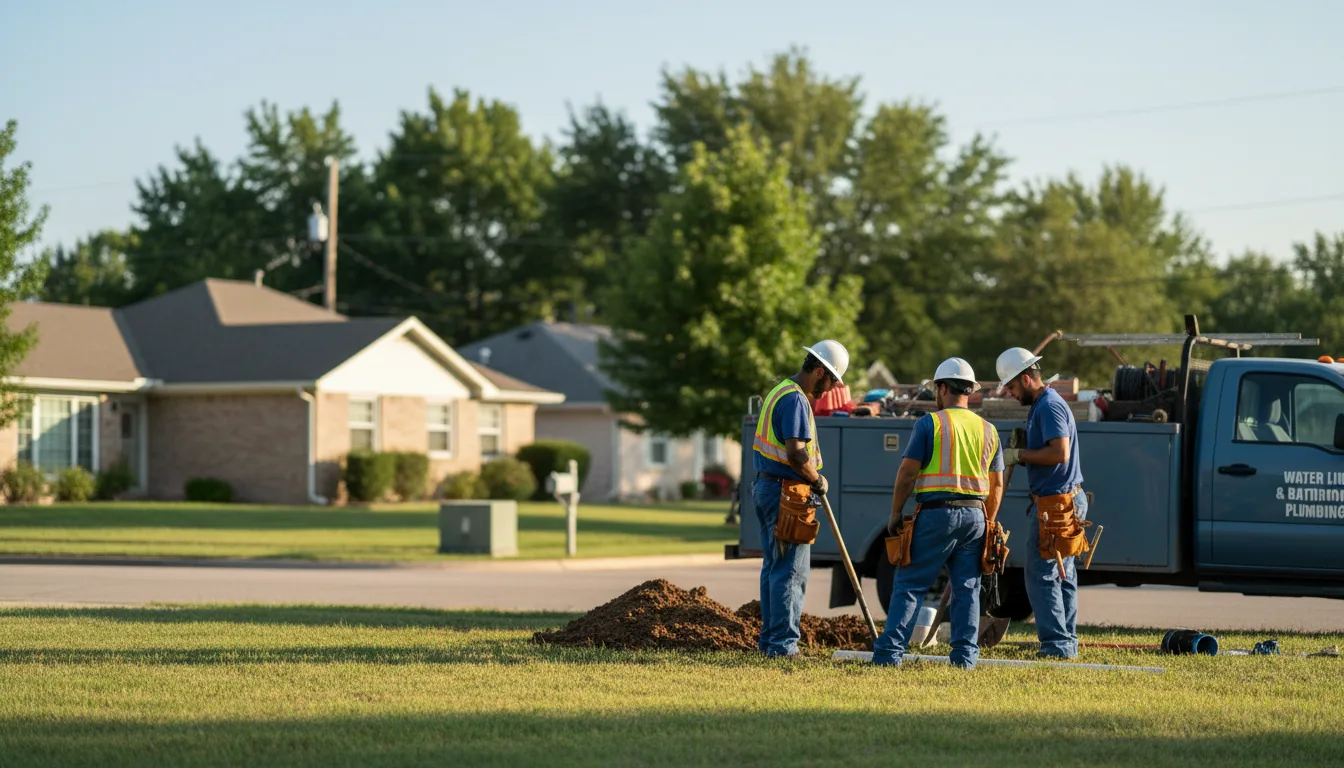 Residential water line and bathroom plumbing service in Blue Springs, NE